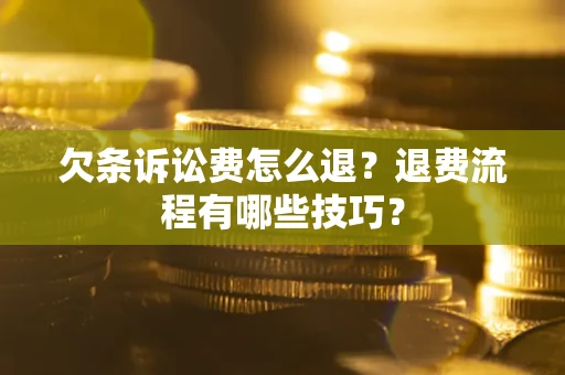 北京欠条诉讼费怎么退？退费流程有哪些技巧？